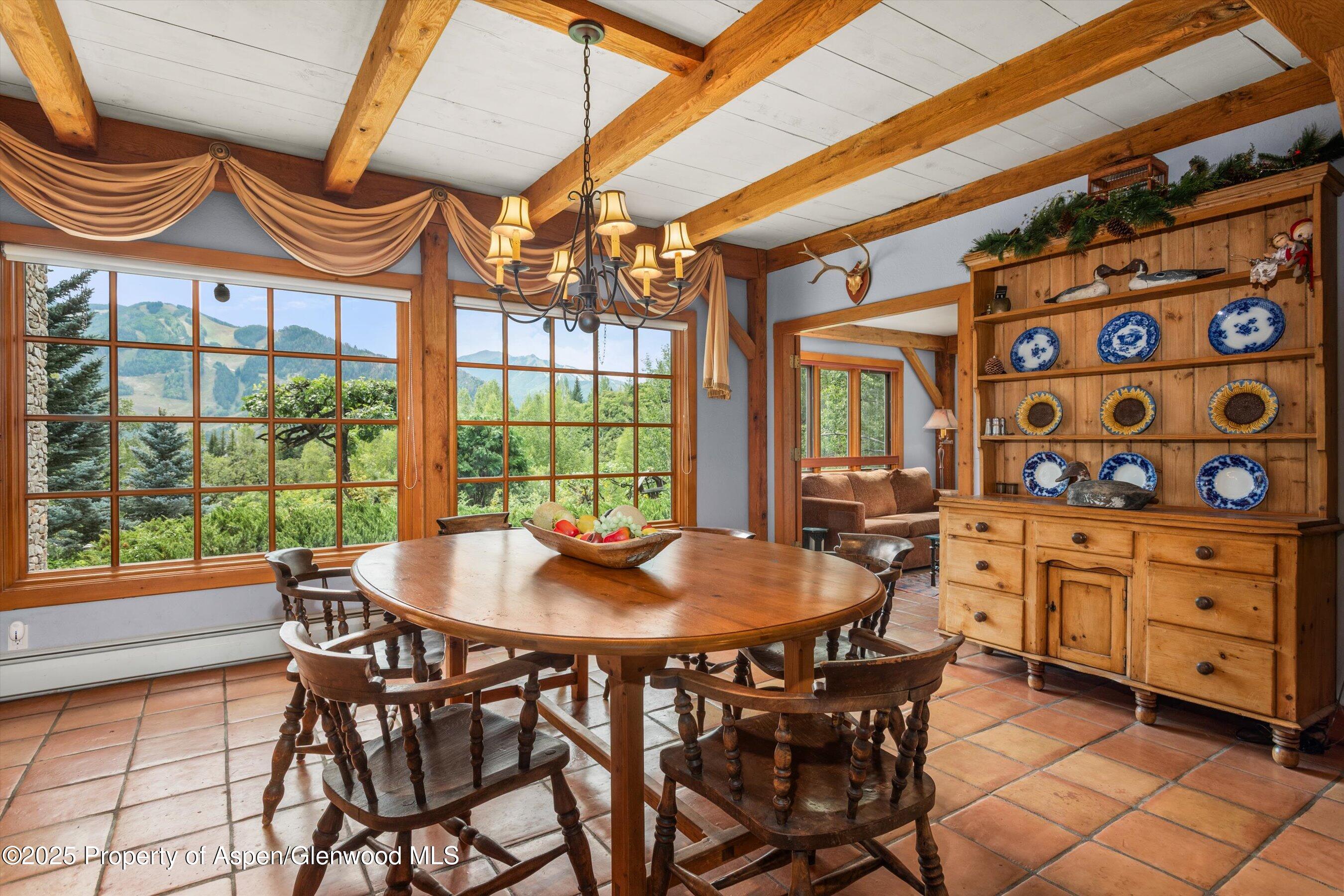 927 Red Mountain Road Aspen, CO 81612 - Photo 4 of 37 a view of a dining room with furniture window and outside view