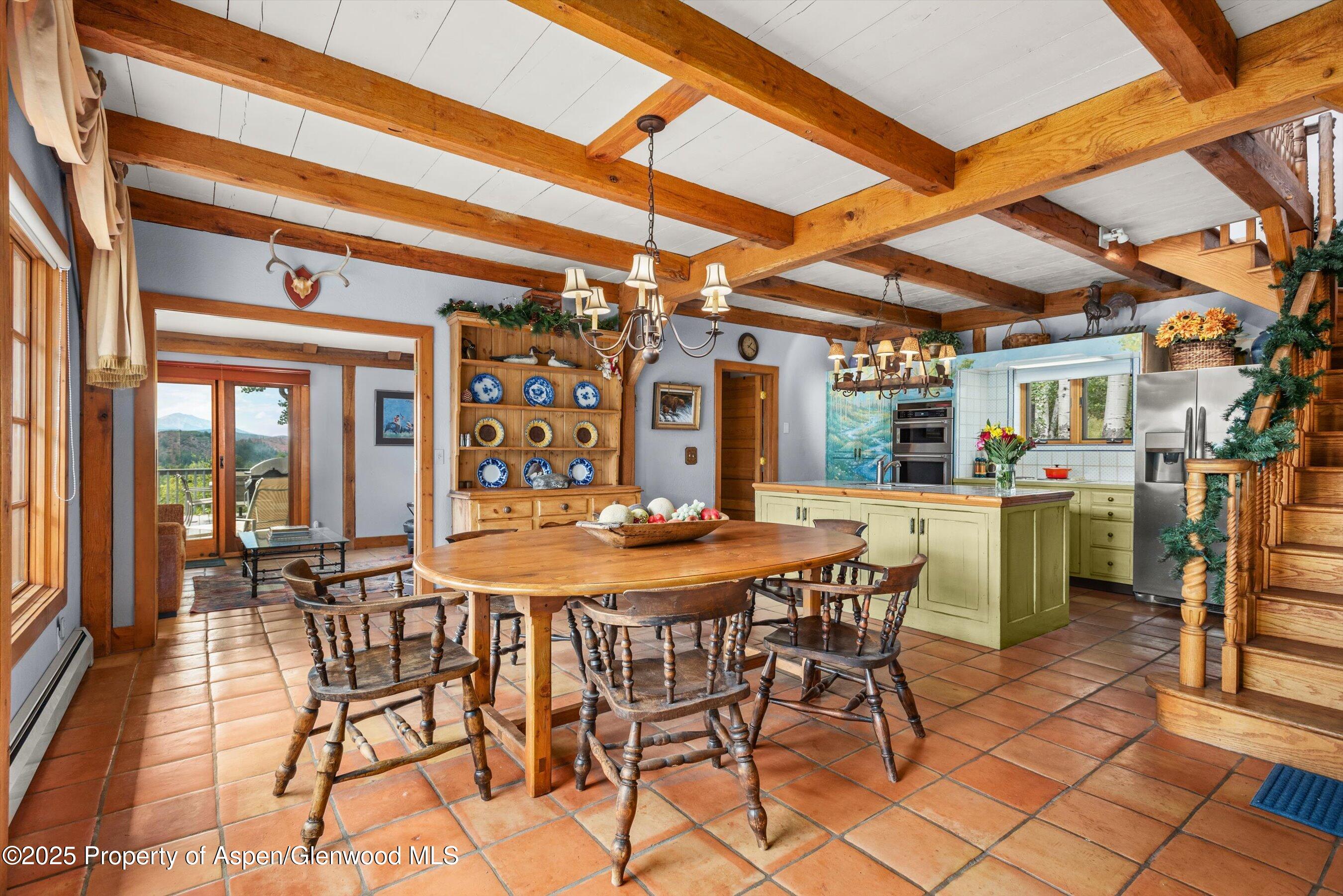 927 Red Mountain Road Aspen, CO 81612 - Photo 7 of 37 a view of a dining room with furniture and chandelier