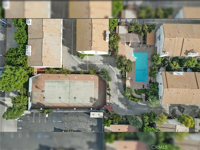 an aerial view of a house
