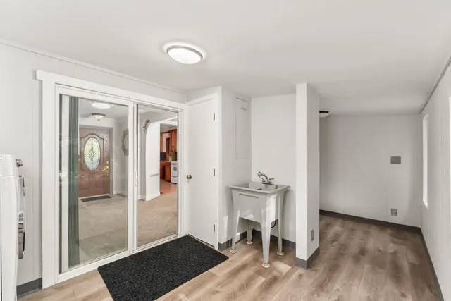 a view of outdoor space and swimming pool