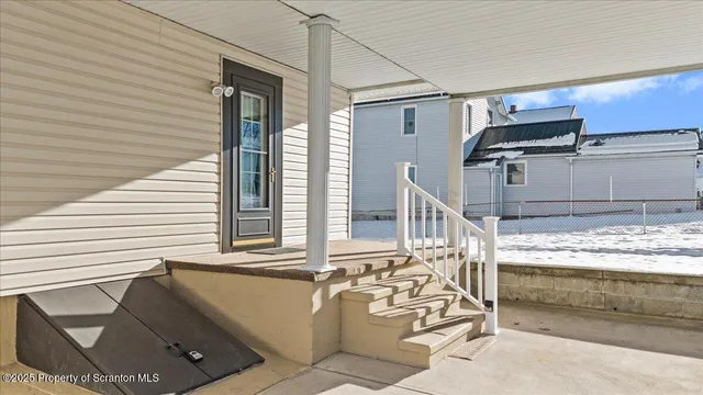 a picture of a bench in a white building