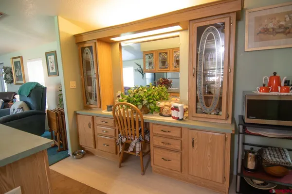 a view of living room and chair