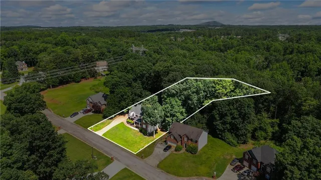 an aerial view of a house