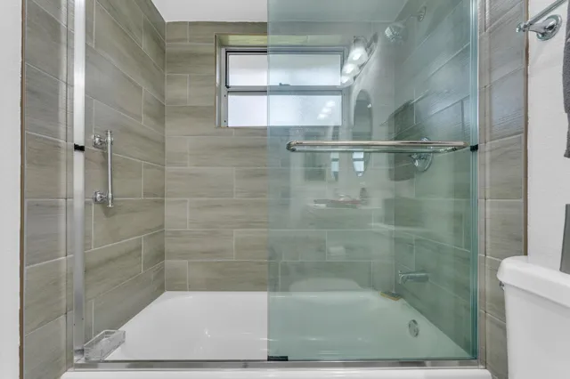 a bathroom with a shower