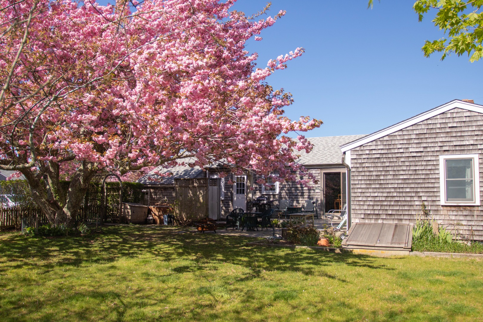 11 Newtown Road Nantucket, MA 02554 - Photo 5 of 20 a view of a yard with a house in the background