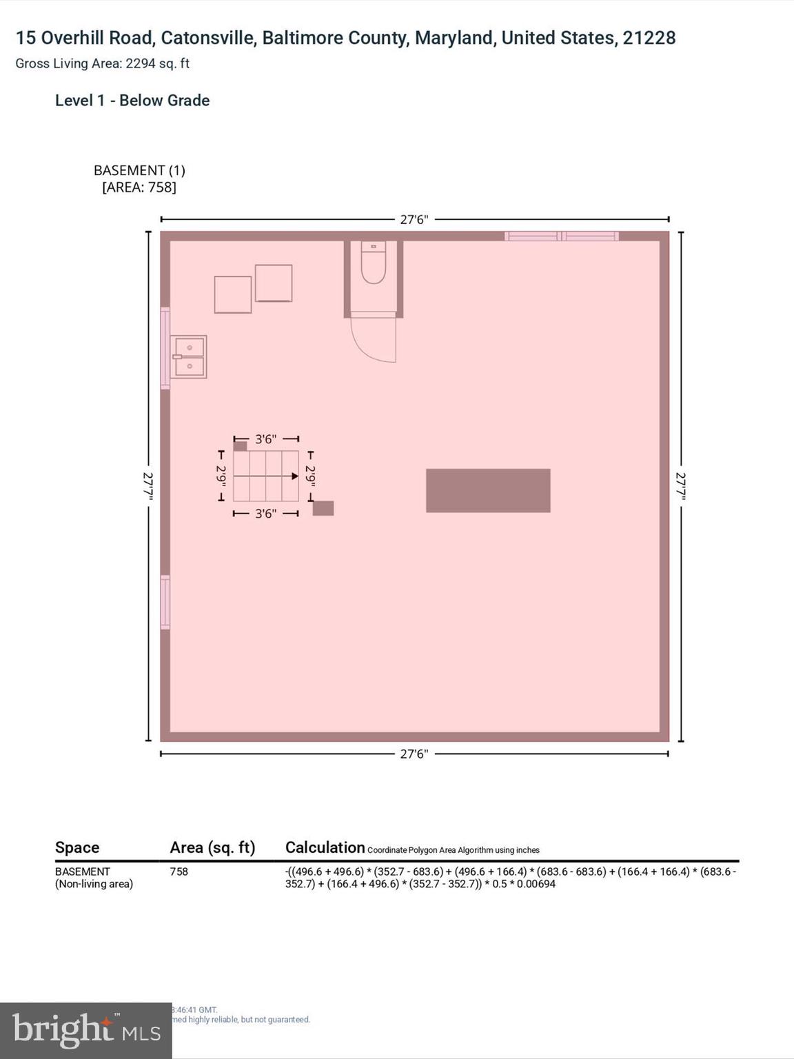 15 Overhill Road Baltimore, MD 21228 - Photo 56 of 56 GLA-Lower Level Floor Plan
