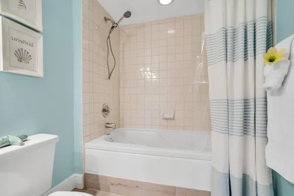 a view of a lake with a yard