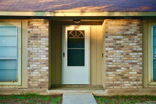 a view of a door of the house