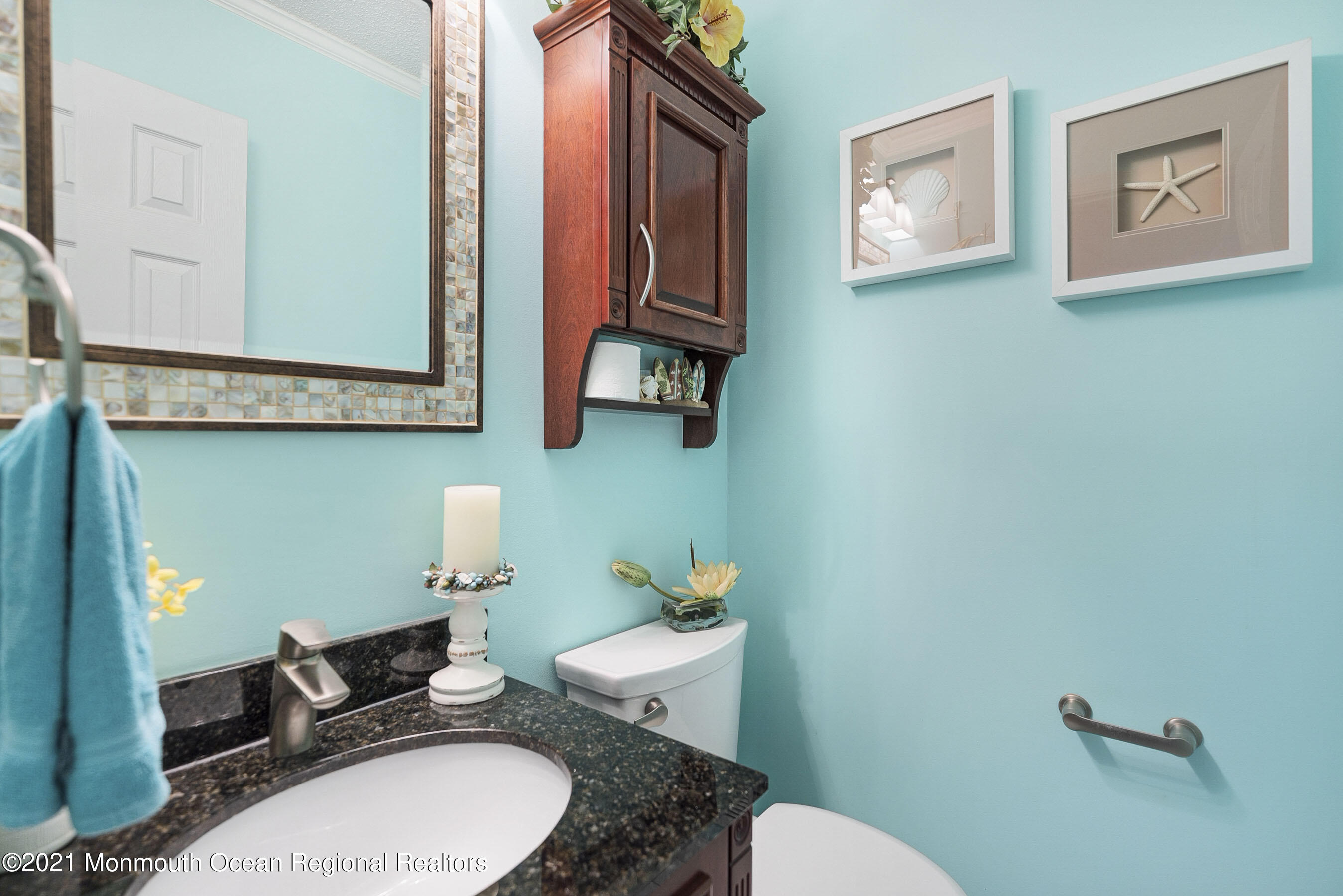 808 Constitution Drive Brick, NJ 08724 - Photo 20 of 27 a bathroom with a granite countertop toilet sink and mirror