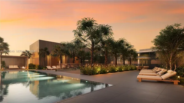 a view of swimming pool with outdoor seating