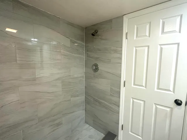 a bathroom with a shower