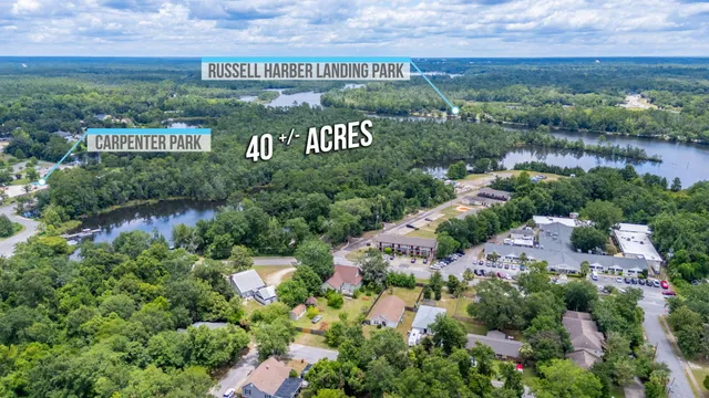 a view of a sign board with a lake view
