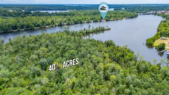 a view of a lake with a city