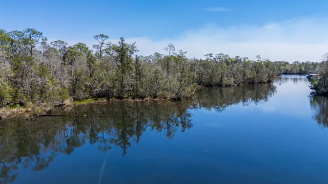 a view of a lake with outdoor space