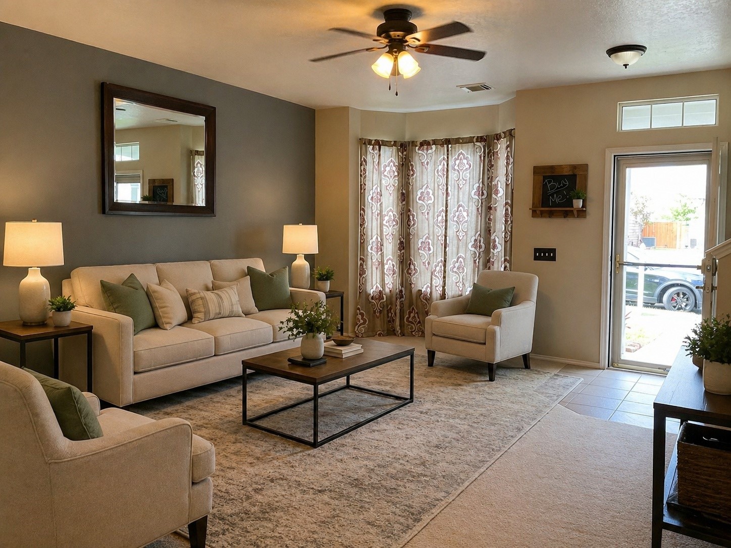 2110 Rustling Trees Way Spring, TX 77373 - Photo 10 of 36 Another view of the living room staged using AI.