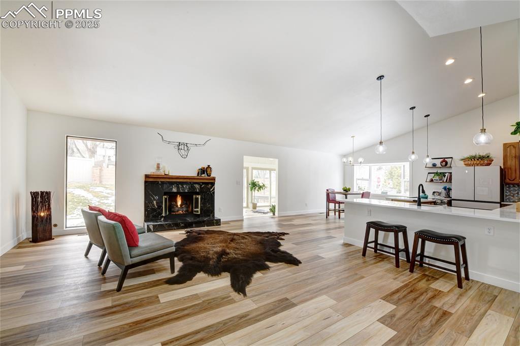 2004 Glenhill Road Colorado Springs, CO 80906 - Photo 4 of 43 a living room with furniture and a fireplace