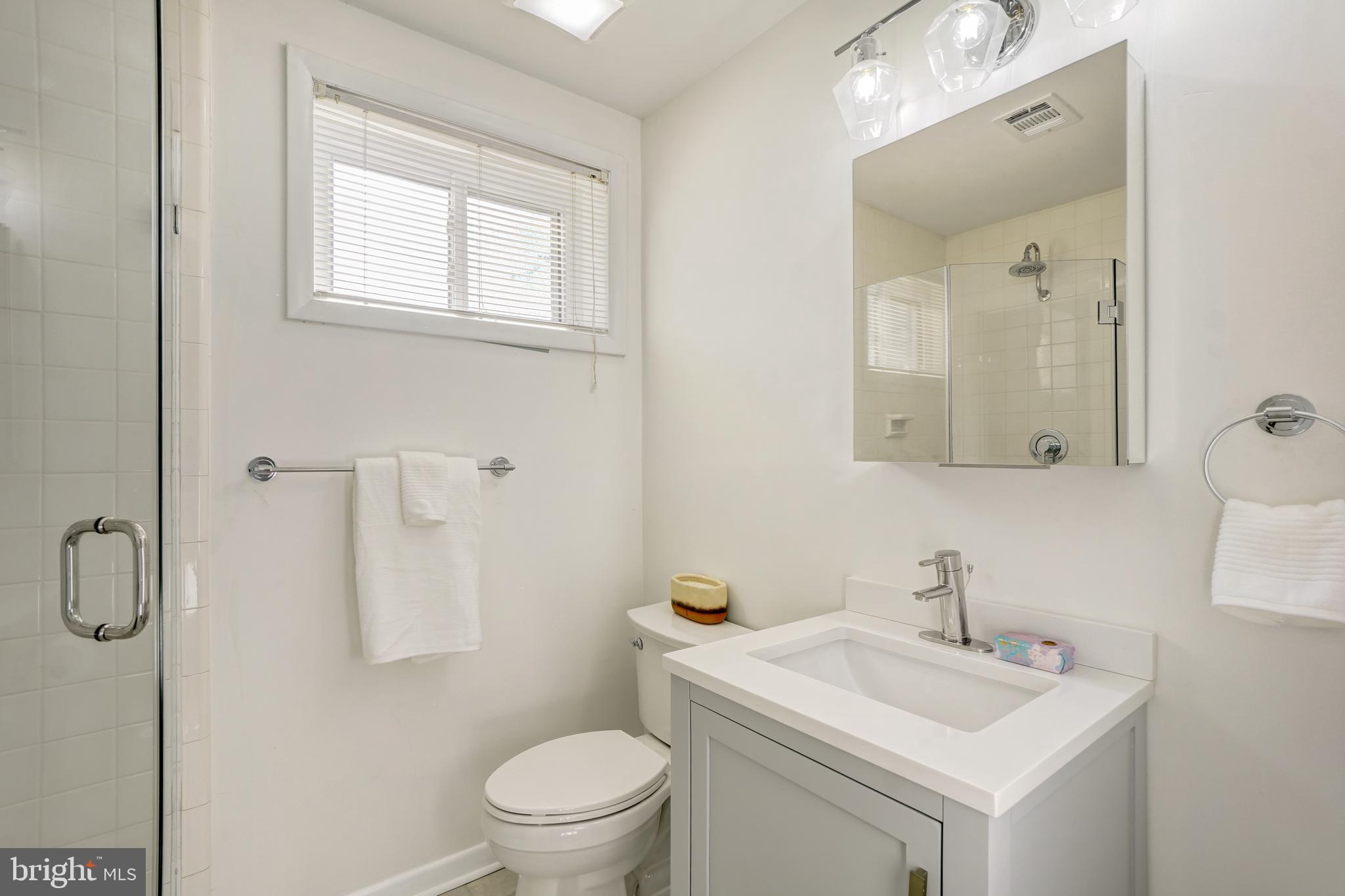 1446 Roxanna Road Northwest Washington, DC 20012 - Photo 25 of 34 a bathroom with a sink a toilet and shower