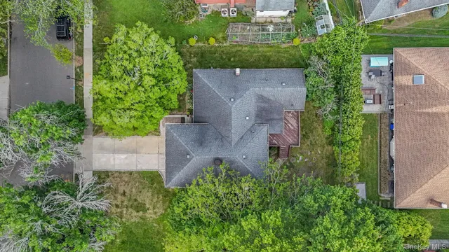 an aerial view of a house