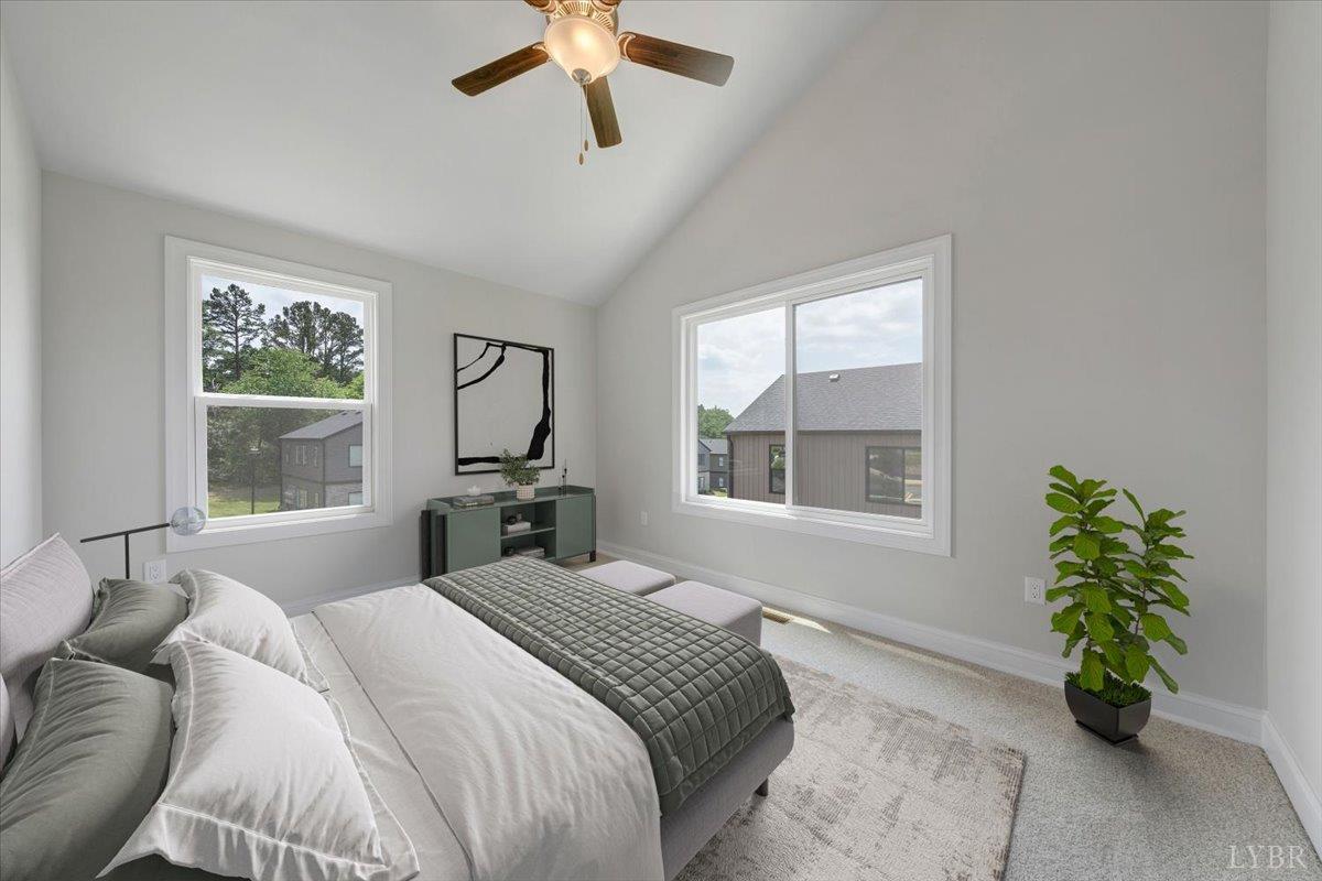 80 Shotman Road Rustburg, VA 24588 - Photo 10 of 23 a bedroom with a bed potted plant and a large window