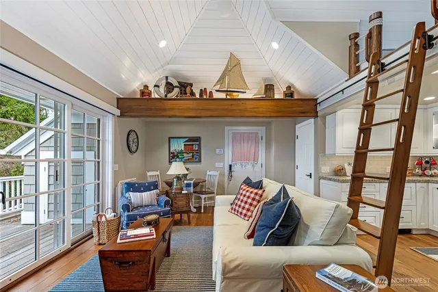 a living room with furniture