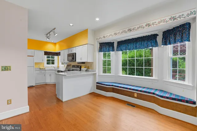 a view of a hallway with staircase