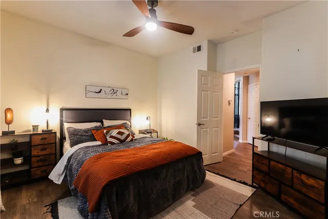 a view of staircase with wooden floor