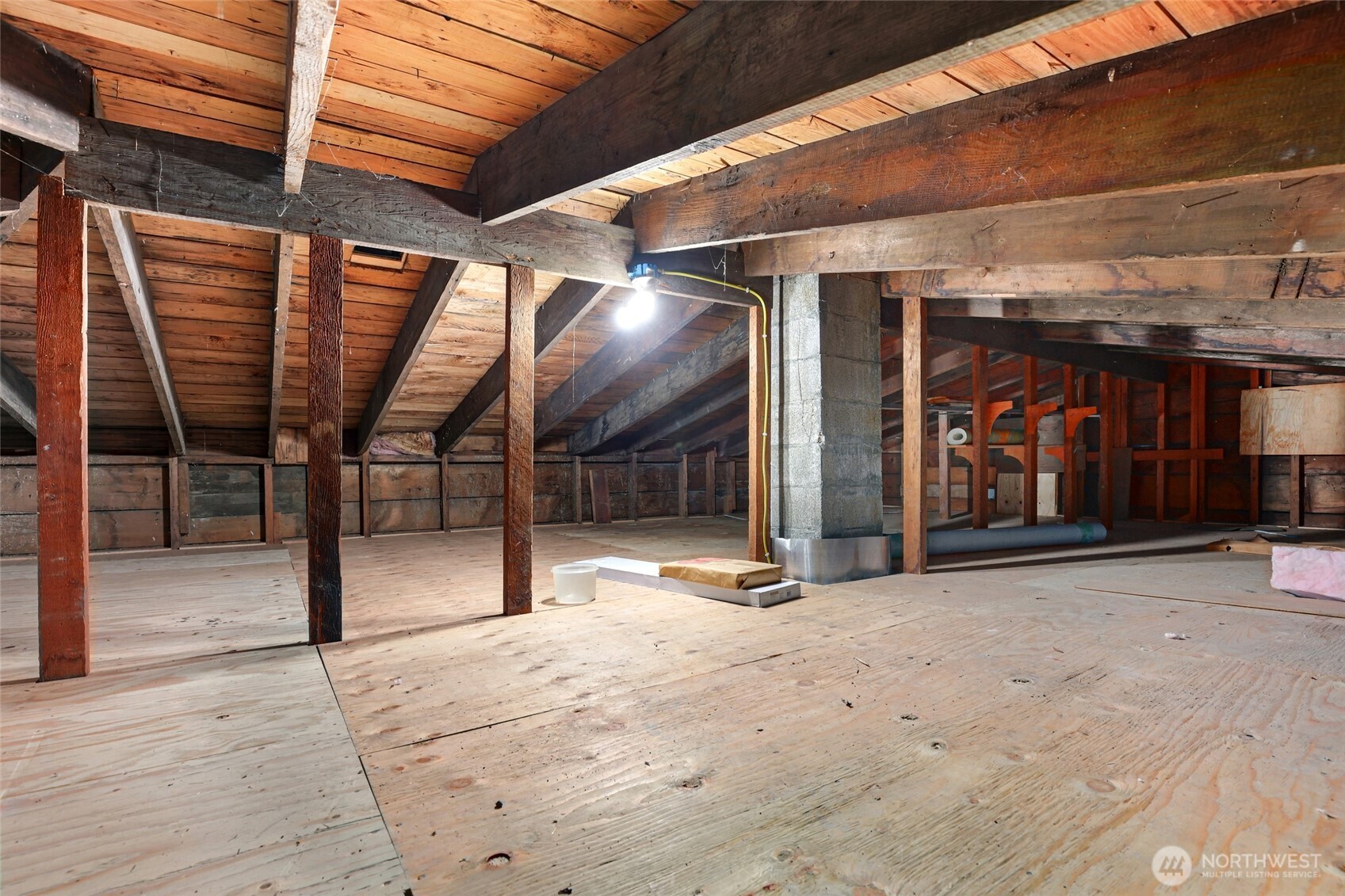 215 H Street Cosmopolis, WA 98537 - Photo 30 of 40 a view of water heater room with wooden floor