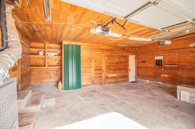 a view of a room with a door