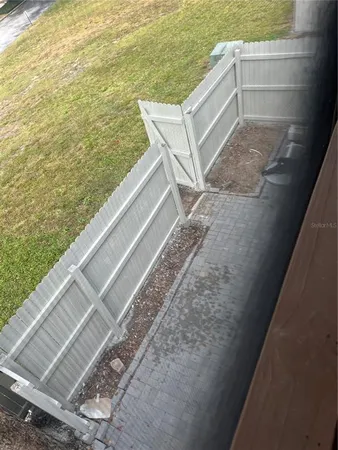 a view of a balcony with an outdoor space