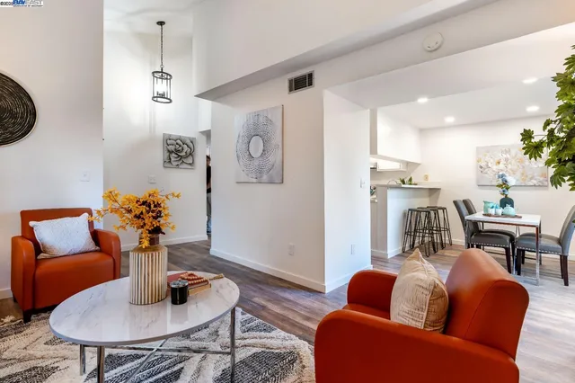 a living room with furniture