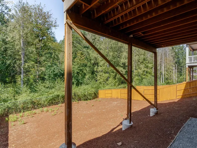 a view of backyard with green space