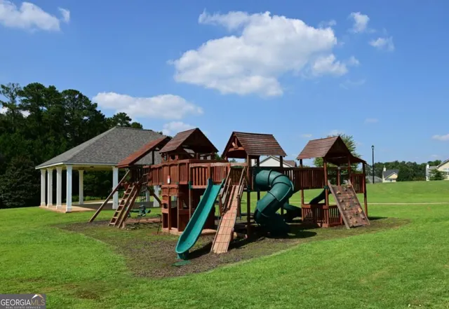 a view of a terrace with skyline