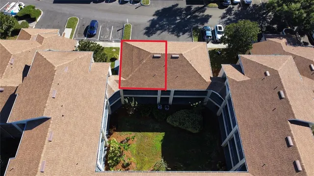 an aerial view of a house
