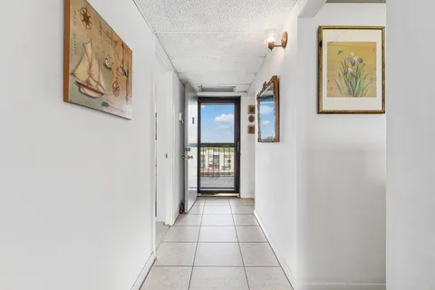 a view of a hallway with a elevator