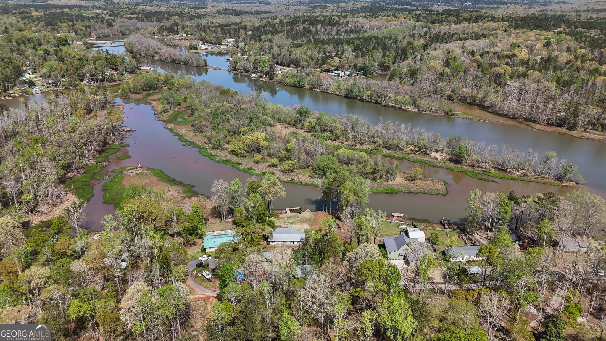 532 Henry Higgins Road Jackson, GA 30233 - Photo 34 of 46 an aerial view of residential house with outdoor space and lake view