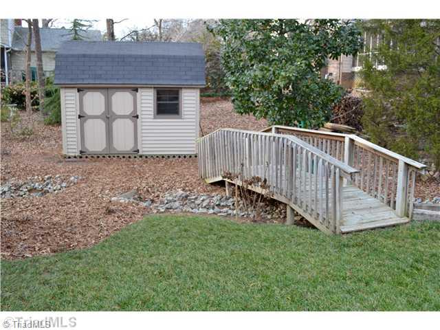 1809 Dantzler Road High Point, NC 27265 - Photo 16 of 16 Yard/Garden. The charming bridge leads to the storage building!