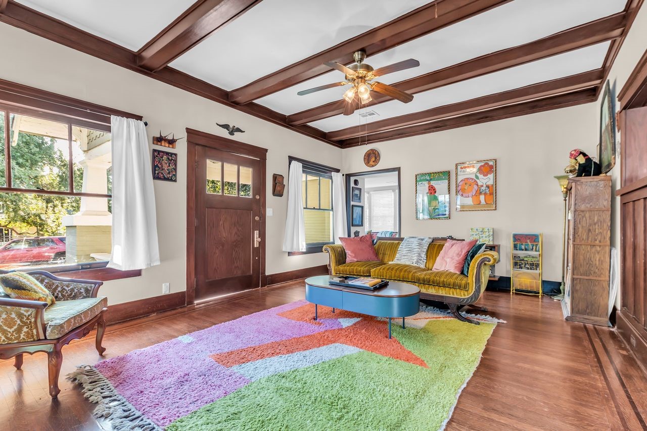 2608 Hopkins Street Houston, TX 77006 - Photo 7 of 42 a living room with furniture rug and wooden floor