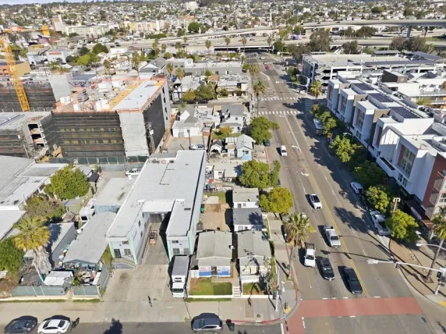an aerial view of a city