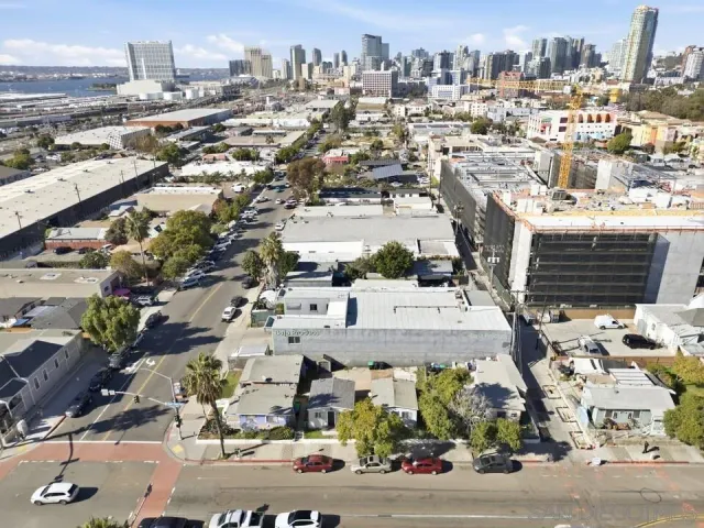 an aerial view of a city