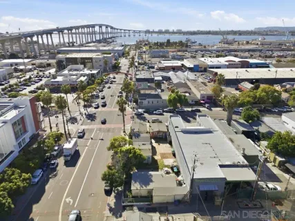 an aerial view of a city