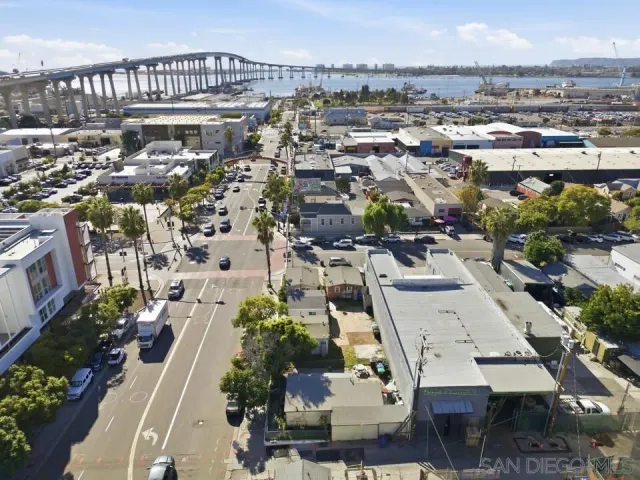 an aerial view of a city
