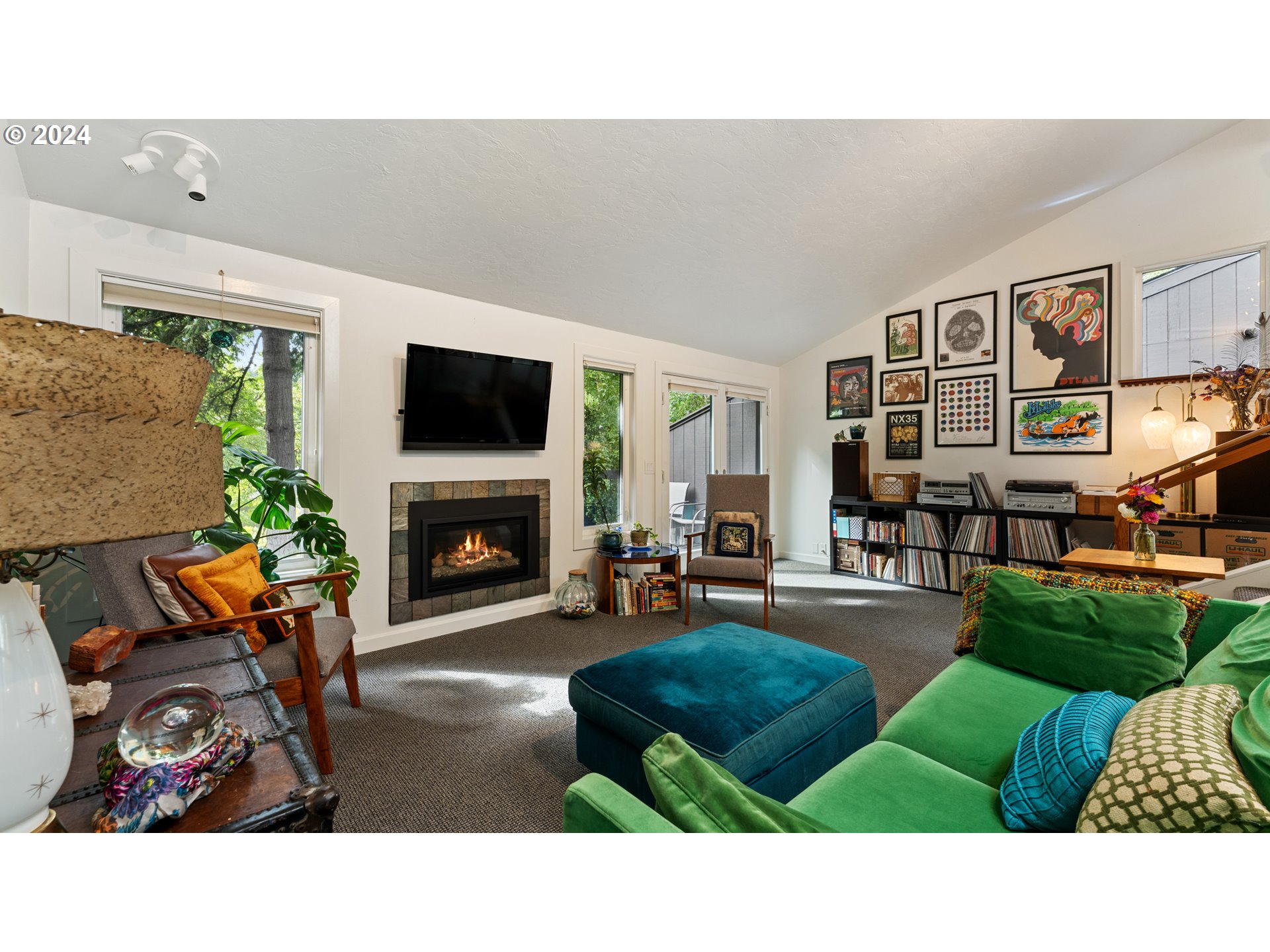 132 Brae Burn Drive Eugene, OR 97405 - Photo 9 of 42 a living room with furniture and a fireplace