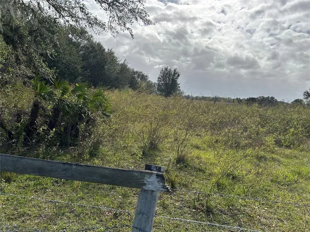a view of a garden with wooden fence