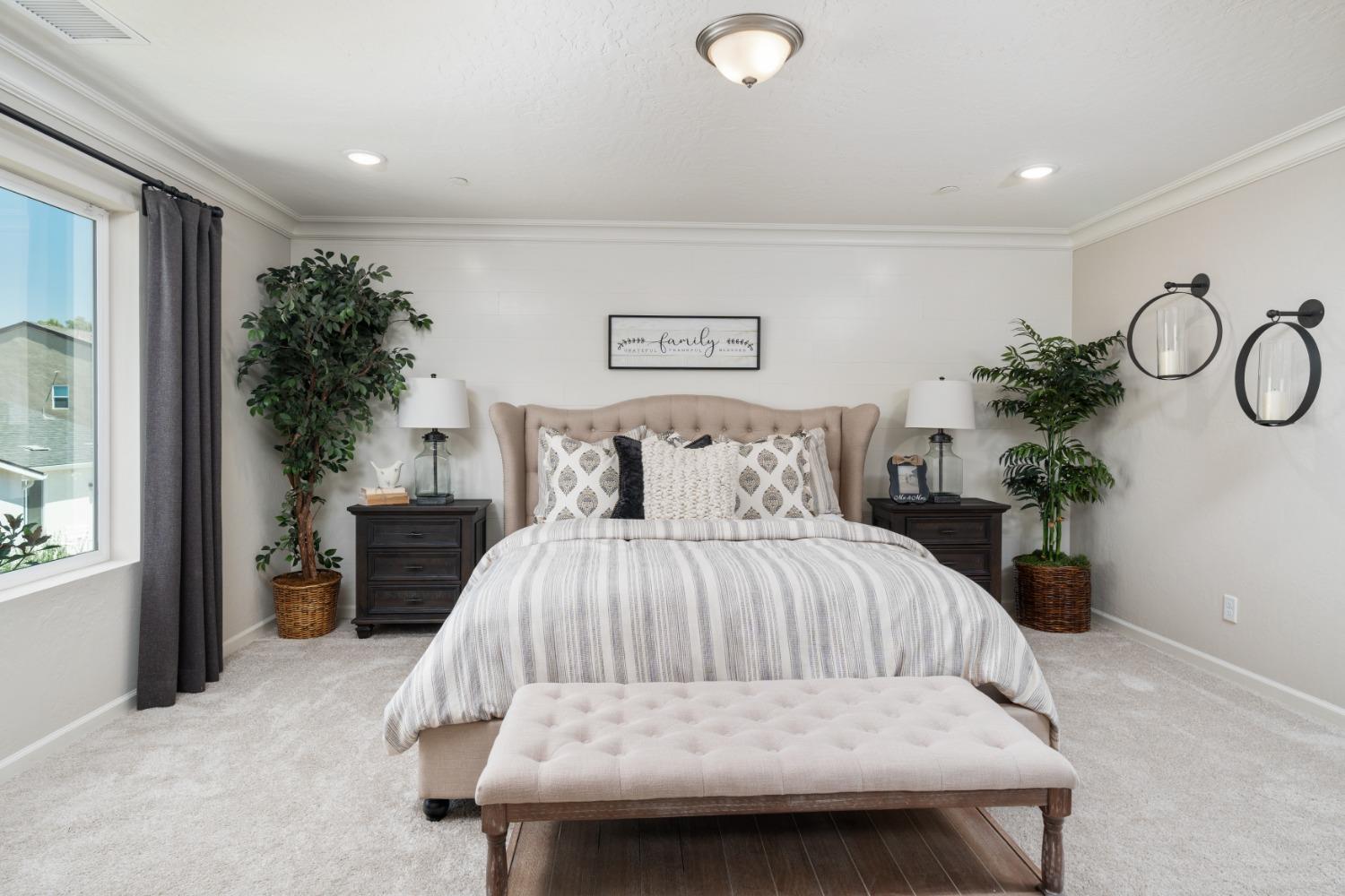 1198 Significant Way West Madera, CA 93636 - Photo 17 of 29 a bedroom with a bed and a potted plant