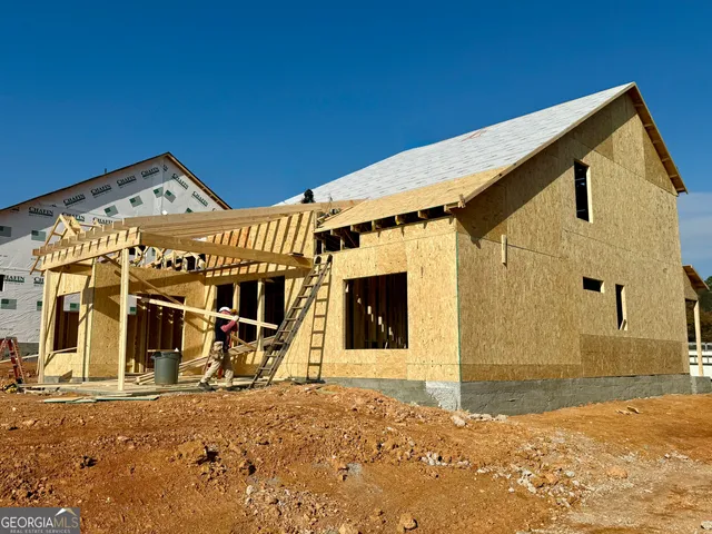 a front view of a building with the porch