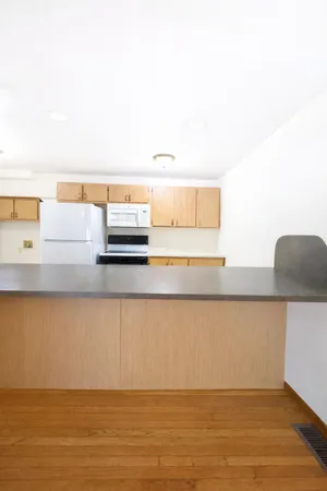 a view of a swimming pool and an outdoor space