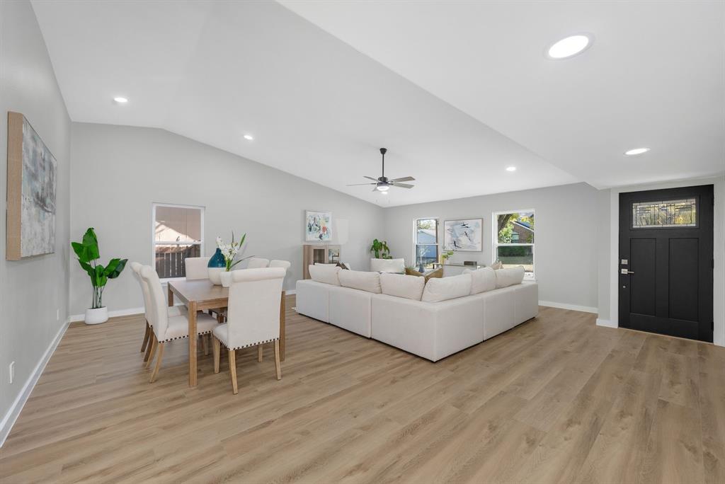 4213 Huckleberry Drive Fort Worth, TX 76137 - Photo 10 of 39 a living room with furniture and a wooden floor