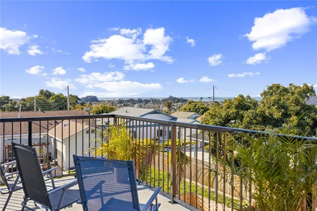 a view of a balcony with lake view