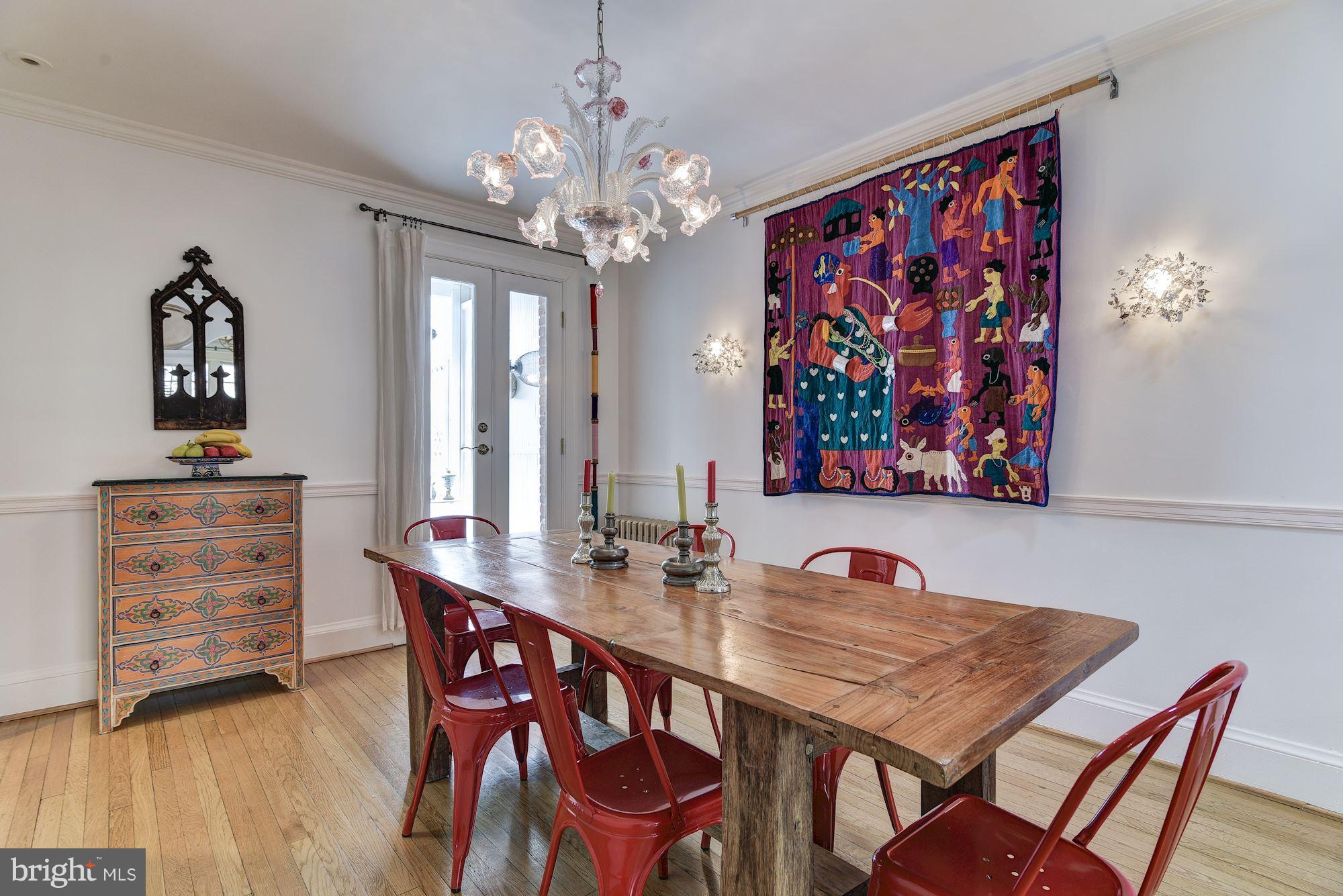 3816 Calvert Street Northwest Washington, DC 20007 - Photo 9 of 30 Formal dining room with french doors