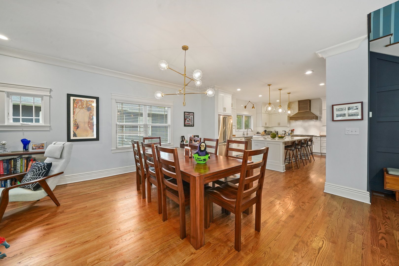 295 Herrick Road Riverside, IL 60546 - Photo 9 of 32 a dining room with furniture and wooden floor